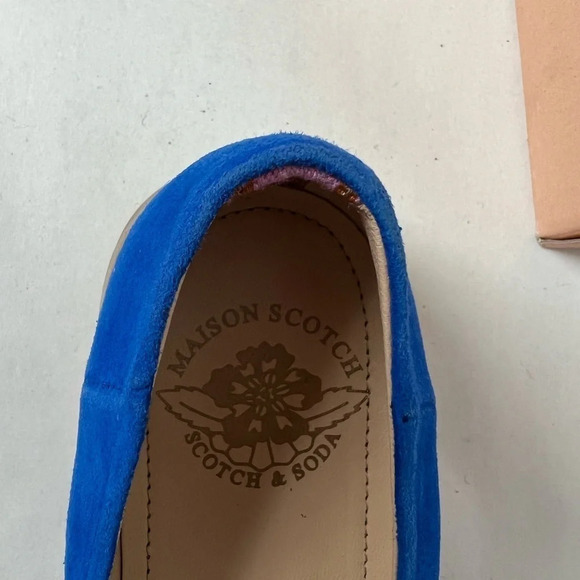 Scotch & Soda Bright Fringe Blue Suede Loafers Flats Leafs Shoes EU 40 US 8.5 - Picture 9 of 9